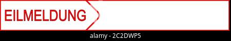 Bannière rouge Breaking News sur fond blanc - en allemand â€“ illustration Banque D'Images
