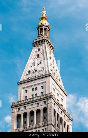 Vue rapprochée de l'ornement sur l'extérieur du bâtiment de la Metropolitan Life Insurance Company Tower sur Madison Square New York Banque D'Images