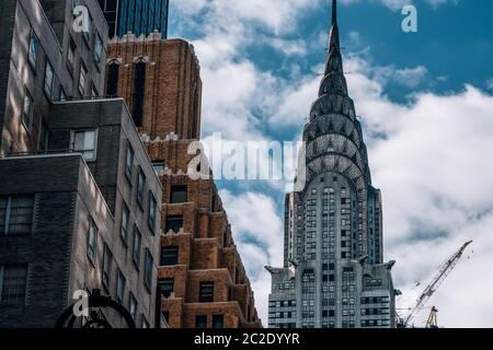 Vue rapprochée du Chrysler Building à Midtown Manhattan New York Banque D'Images