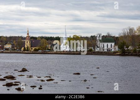 La ville de Mahone Bay en Nouvelle-Écosse Canada Banque D'Images