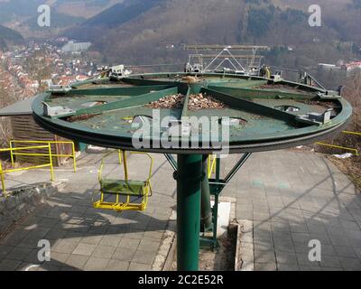 Roue d'un téléphérique de Bad Lauterberg dans le Harz Banque D'Images