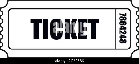 Icône de billet de cinéma noir et blanc. Pour que votre site vous achète ou vous réserve des billets pour des événements, des cinémas ou des théâtres. Illustration de Vecteur