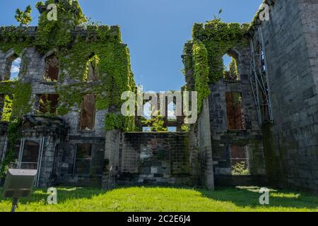 Ruines de l'hôpital de Smallpox de Roosevelt Island Banque D'Images