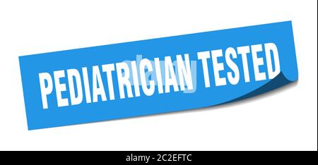 autocollant testé par le pédiatre. signe carré isolé testé par le pédiatre. étiquette testé par le pédiatre Illustration de Vecteur