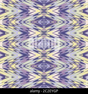 Fond ikat tribal de papier de marbre. Motif sans couture avec motif losanges à rayures verticales interrompues. Dégradé blanchi résistant au lilas jaune violet. Trempez Illustration de Vecteur