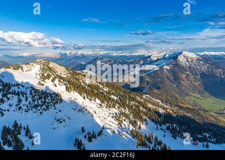 Vue depuis le sommet de Wendelstein jusqu'aux Alpes Banque D'Images