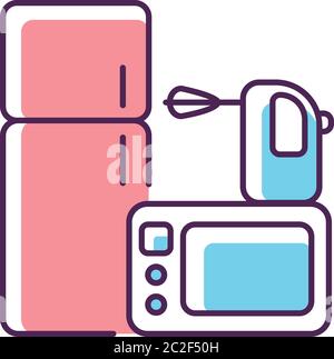 Icône de couleur RVB du magasin électronique Illustration de Vecteur