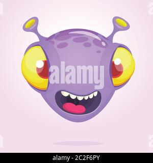 Illustration d'avatar de tête de monstre de dessin animé Illustration de Vecteur