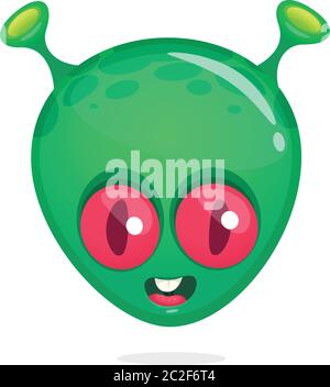 Icône de tête extraterrestre de dessin animé drôle. Illustration vectorielle Illustration de Vecteur