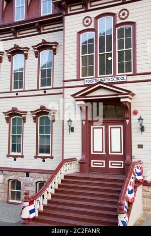 Le Musée scolaire de la quatrième paroisse à Virginia City, Nevada, États-Unis Banque D'Images