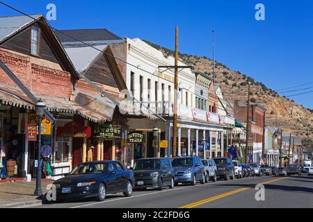 Centre-ville historique dans la région de Virginia City, Nevada, USA Banque D'Images