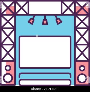 Icône de couleur RVB du centre de divertissement Illustration de Vecteur