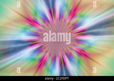 abstrait multicolore vibrant symétrique flou arrière-plan, effet de zoom rapide Banque D'Images
