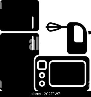 Icône de glyphe noire pour magasin de produits électroniques Illustration de Vecteur