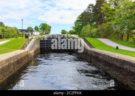 Escalier Neptunes un escalier de huit écluses sur le canal Caledonian fort William Scotland Banque D'Images