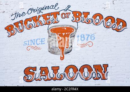 Seau de Blood Saloon à Virginia City, Nevada, États-Unis Banque D'Images