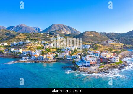 Petit village de pêcheurs traditionnel de Mochlos, Crète, Grèce. Banque D'Images