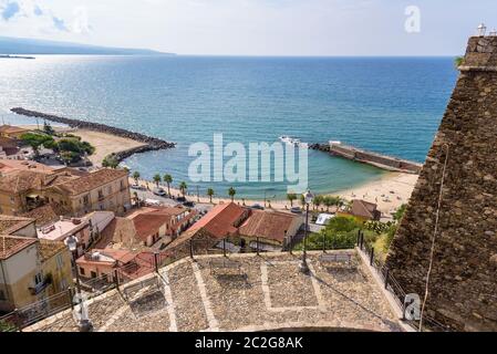 Vue aérienne de la ville pittoresque de Pizzo, Calabre, Italie Banque D'Images