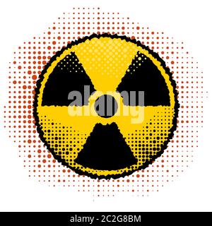 Panneau de rayonnement ionisant. Symbole de contamination radioactive. Avertissement danger danger danger. Banque D'Images