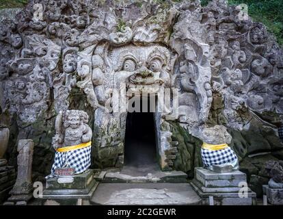 Goa Gajah Bedulu elephant cave, entrée, Ubud, Bali, Indonésie Banque D'Images