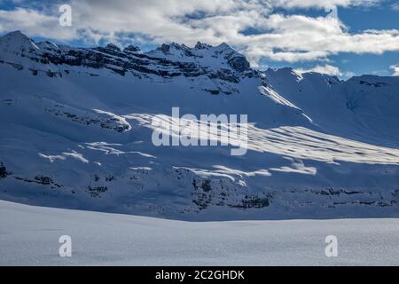 Alpes Panorama à Flaine, Grand Massif, France Banque D'Images