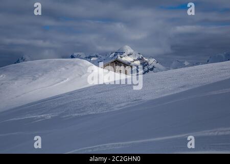 Station de ski de Flaine est située dans les Alpes, Haute Savoie, dans la région du Grand Massif. Haute Savoie, France Banque D'Images