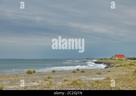 Paysage de mer et près du centre-ville de Skagen au Danemark. Banque D'Images