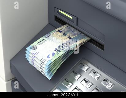 Retrait du rand sud-africain de l'ATM Banque D'Images