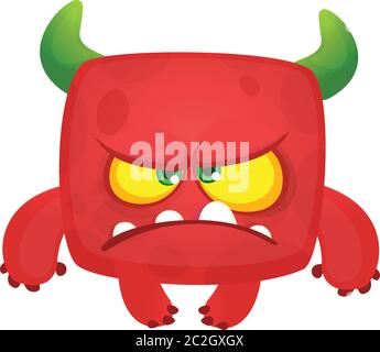 Illustration amusante et grompie du diable. Motif personnage de monstre Halloween Illustration de Vecteur