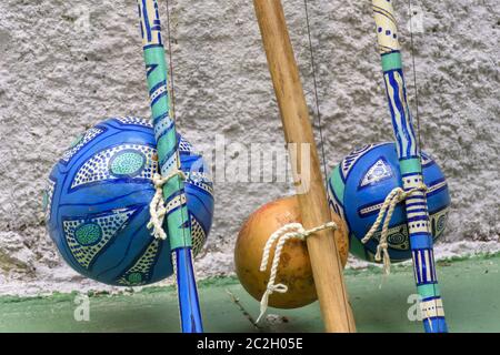 Instrument de musique brésilien appelé berimbau Banque D'Images