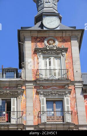 La Plaza Mayor à Madrid Banque D'Images