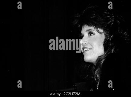 Jane Fonda, parlant à Boston, ma 1985 Banque D'Images