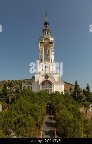 Mémorial aux victimes sur les eaux de Crimée. Temple du phare Saint-Nicolas de Myra Banque D'Images