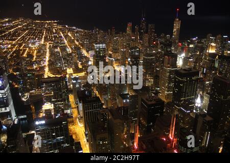 Horizon de Chicago depuis le sommet de la tour Sears Banque D'Images