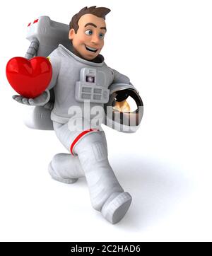 Fun astronaute - Illustration 3D Banque D'Images