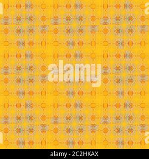 Motif complexe régulier jaune, orange et rose. Banque D'Images