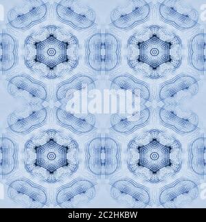 Motif hexagonal abstrait géométrique sans couture bleu Banque D'Images