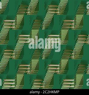 Motif gaufré sans couture vert brun diagonal Banque D'Images