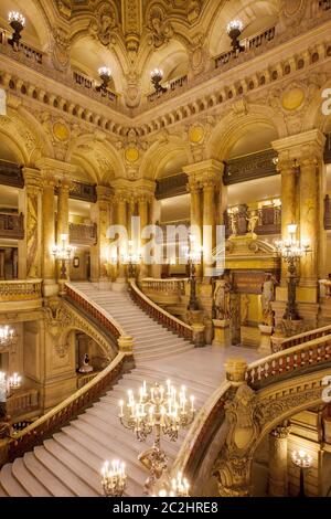 Intérieur du Palais Garnier - l'Opéra, Paris France Banque D'Images