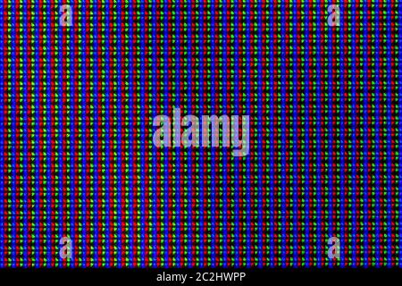 Pixels couleur d'un gros plan macro d'écran LCD Banque D'Images