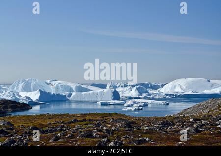 Landschaft beim Eisfjord à Ilulissat, Grönland Banque D'Images