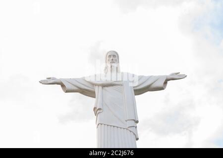 Le Christ est reproduit à taille mini à Mini Siam, Thaïlande. Banque D'Images