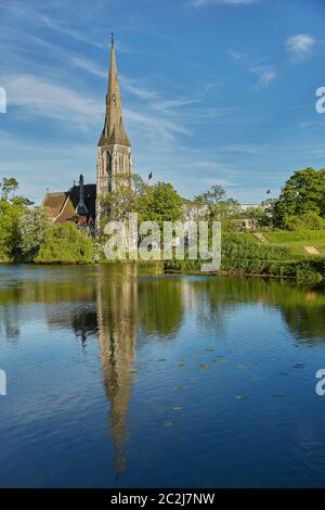 L'église Saint-Alban, souvent appelée localement simplement l'église anglaise de Copenhague Banque D'Images
