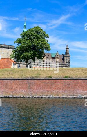 Château médiéval de Kronborg, sur le détroit d'Oresund, mer Baltique, Helsingor, Danemark Banque D'Images