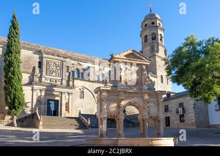 Cathédrale de Baeza à Jaen, Espagne, de la Plaza de Santa Maria (place Saint Mary) Banque D'Images