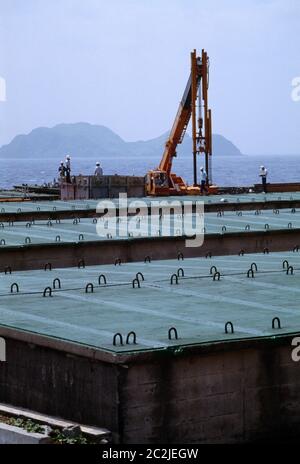 Orchid Island Taiwan Lanyu Storage site maintenant connu sous le nom de site de stockage de déchets radioactifs de faible activité - stockage des déchets nucléaires produits par les centrales électriques Banque D'Images