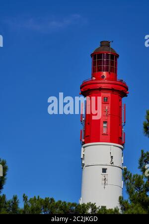 Le phare du Cap Ferret, qui surplombe la baie d'Arcachon et l'océan Atlantique, Gironde, Aquitaine, France, reconstruit en 1947 Banque D'Images