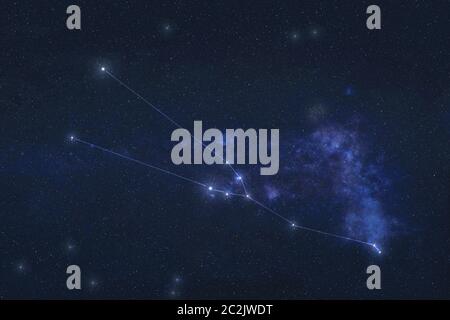 Le Taurus Constellation est un des stars de l'espace. Signe du zodiaque constellation des étoiles du Taureau. Des éléments de cette image ont été fournis par la NASA Banque D'Images