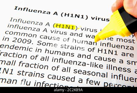 Images de la Virus de la grippe H1N1 Banque D'Images