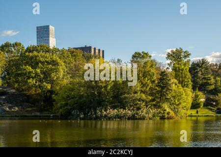 Couleur du début de l'automne dans Central Park North Banque D'Images